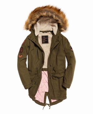 Superdry Rookie Heavy Weather Tiger Parka Női Kabát Khaki | XRHPN9021